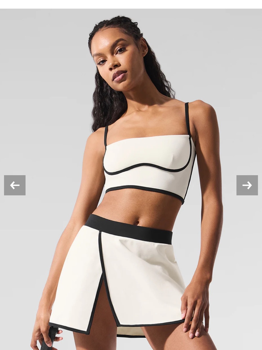 Cream Crop Top with Black Trim